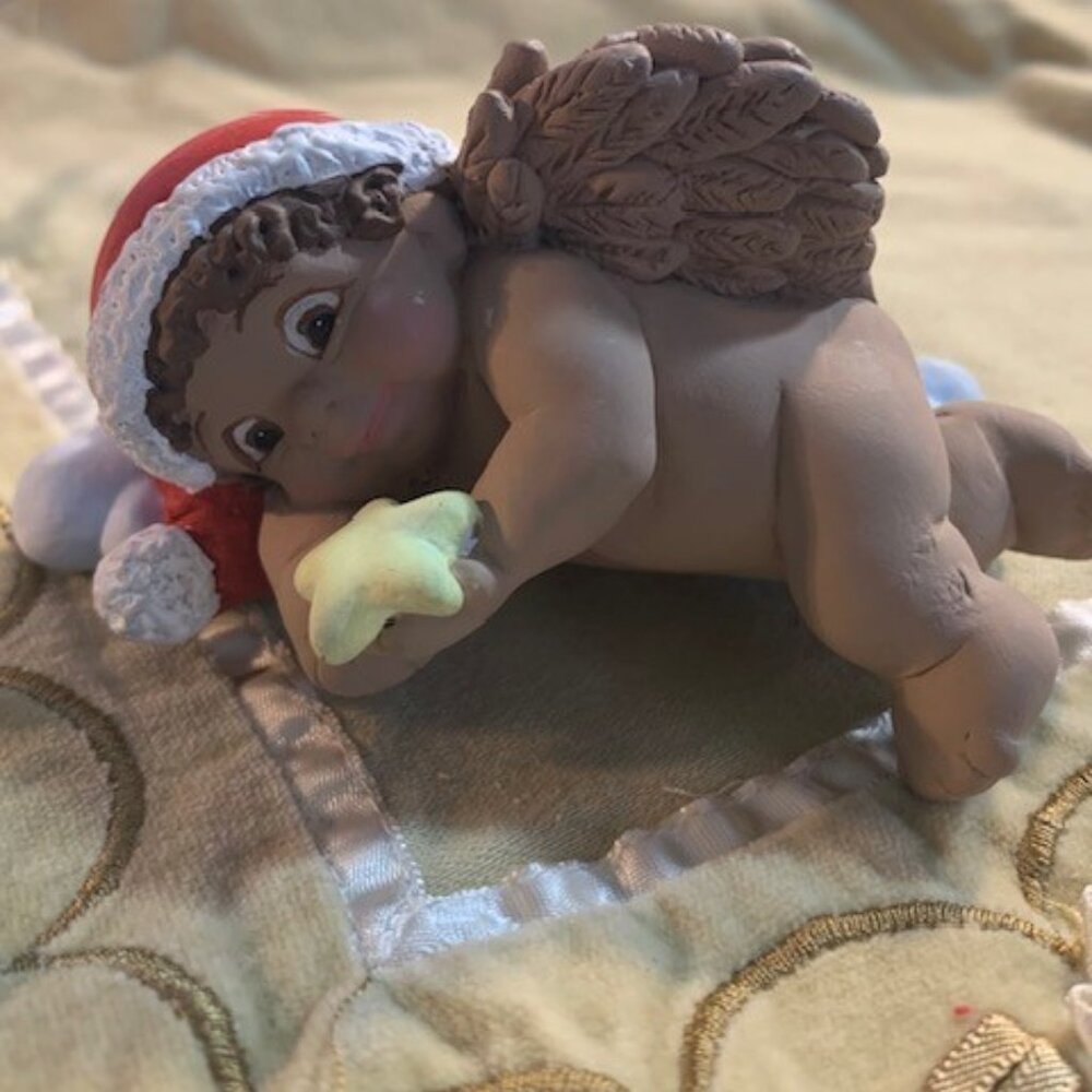 Dreamsicle Oh Little Star DX713 1996 Brown Angel Cherub Figurine